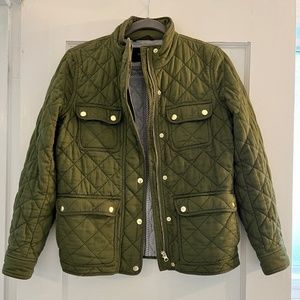 Jcrew Olive Green Quilted Field Jacket